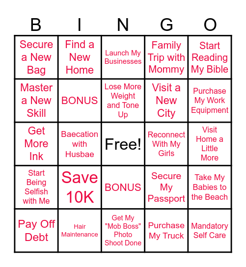 Gabrielle's 2025 BINGO Card Bingo Card
