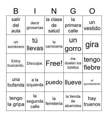 Semester review SP 2 2025 Bingo Card