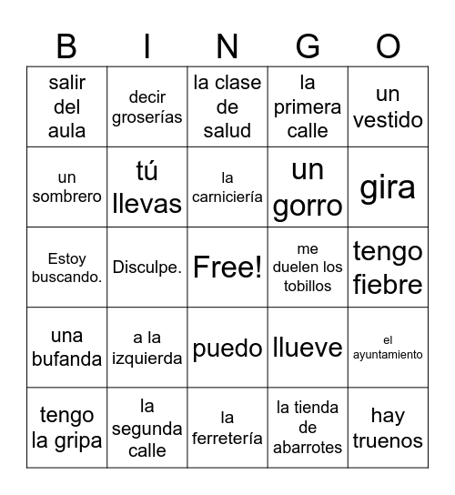Semester review SP 2 2025 Bingo Card