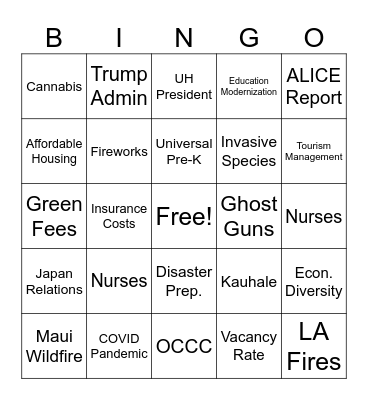 State of State Bingo Card
