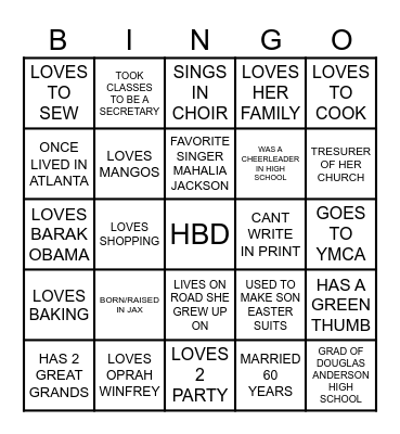 HAPPY 80TH BIRTHDAY Bingo Card