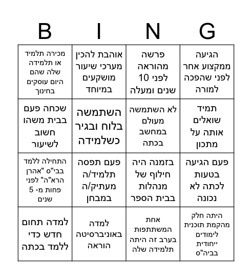 מסיבת פרישה לחנה ולאיריס Bingo Card