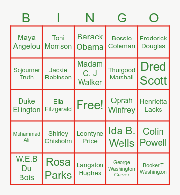 CELEBRATE BLACK HISTORY Bingo Card