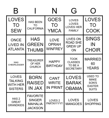 HAPPY 80TH BIRTHDAY Bingo Card