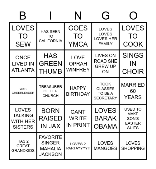 HAPPY 80TH BIRTHDAY Bingo Card