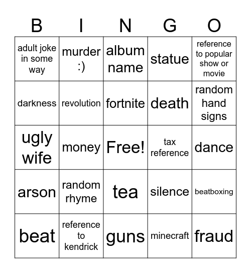 history bingo Card