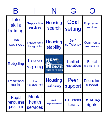Rapid Rehousing Bingo Card