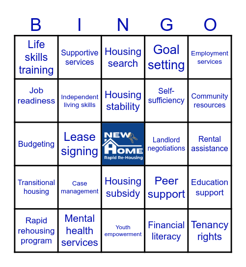 Rapid Rehousing Bingo Card