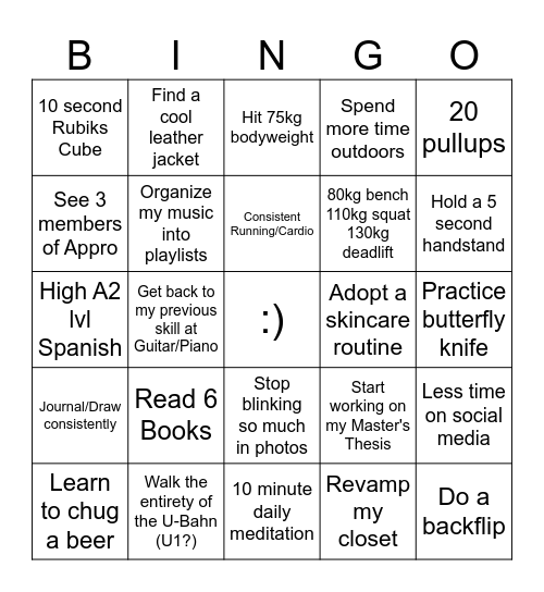 2025 Bingo Card