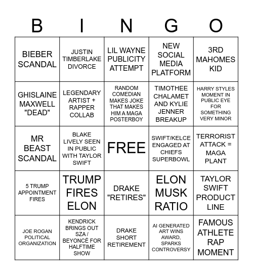STEF 2025 PREDICTIONS Bingo Card