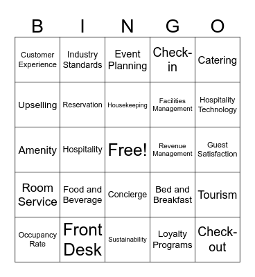 Hotel Management BINGO! Bingo Card