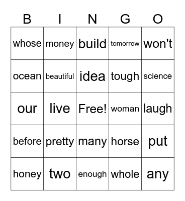 79 Bingo Card