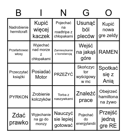 MOJE BINGO 2025 Bingo Card