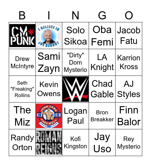Royal Rumble 2025 Bingo Card