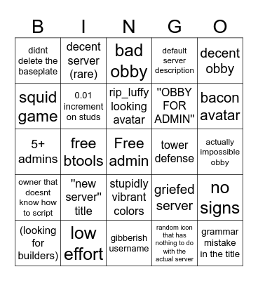make a server bingo Card