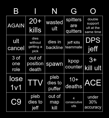 bigpuffer marvel rivals bingo Card