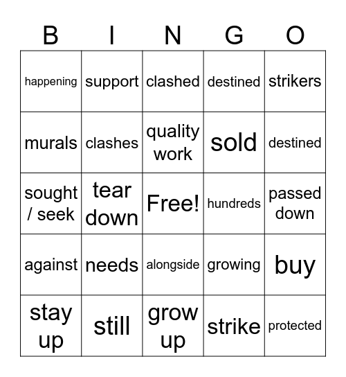 Street Art in Oaxaca Bingo Card