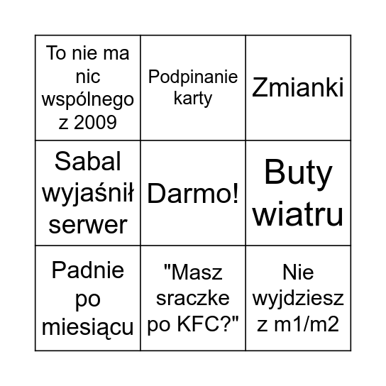 !wołaj MT2009 Bingo Card