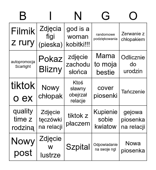 Scarlight Bingo Card