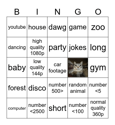 IMG_0001 videos Bingo Card