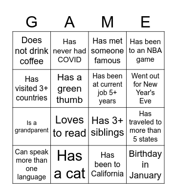 Connecticut Bootcamp Bingo Card