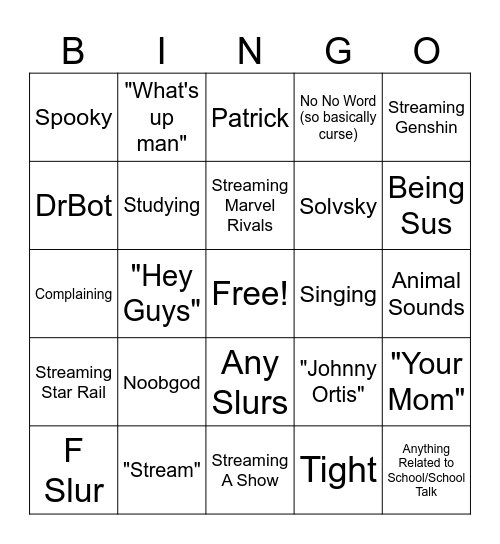 Discord Bingo Card