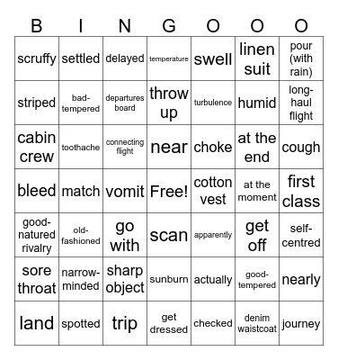 English File: Unit 1-4 Bingo Card