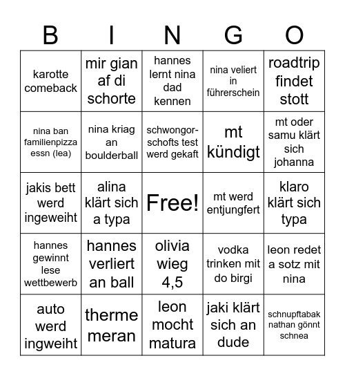 2025 Bingo Card