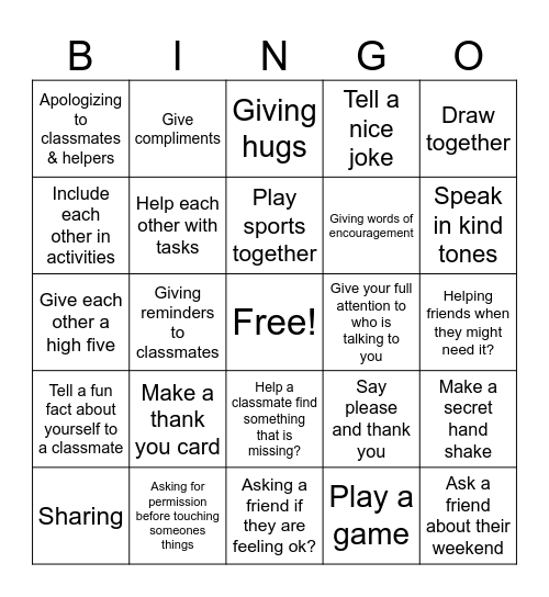 Love Language Bingo Card