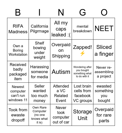 New VC Bingo Card
