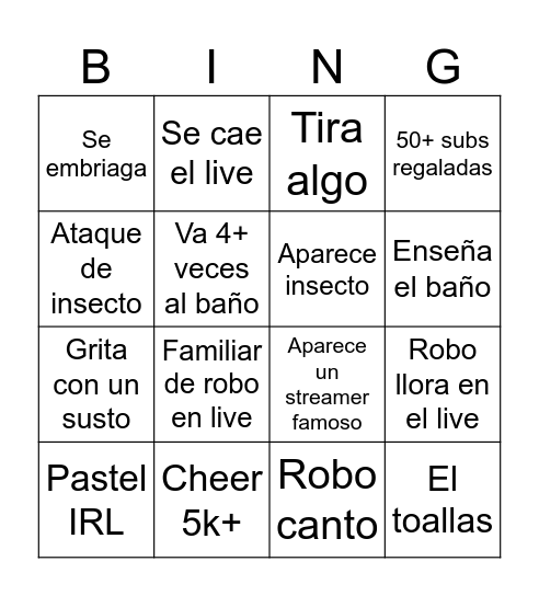 KlomBINGO Card