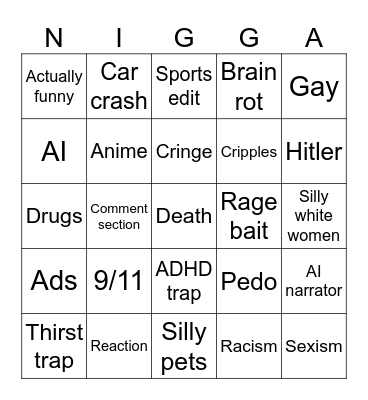 Instagram Bingo Card