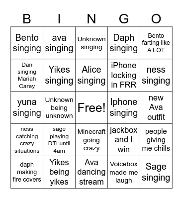 January VoiceBox Bingo Card Bingo Card