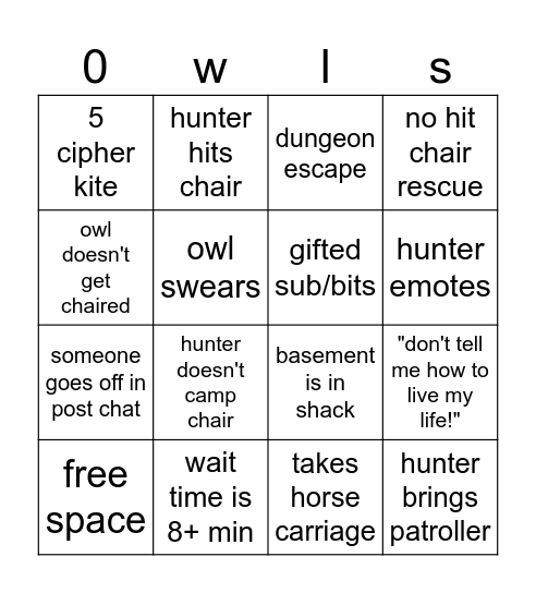 0wlsnap idv bingo Card