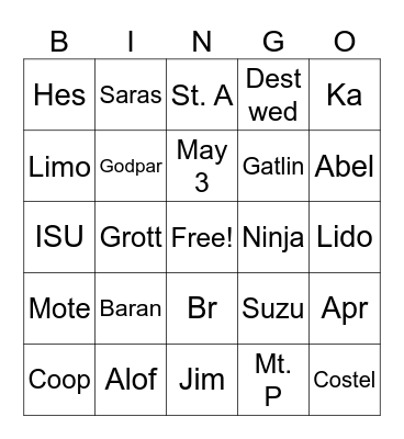 Bingo 2 Bingo Card