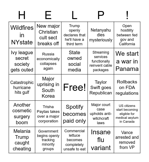 2025 Bingo Card