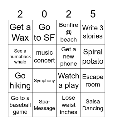 Carla Bingo Card