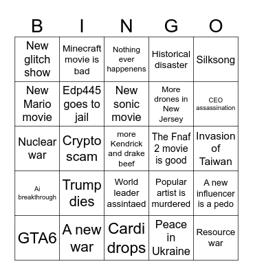 2025 Bingo Card