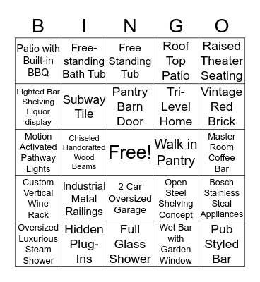 Builder Bingo  Bingo Card