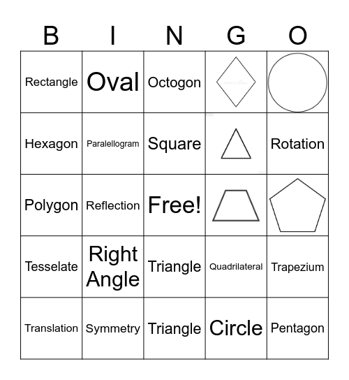 Shapes Bingo Card