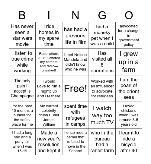 RBSA Retreat Bingo Card
