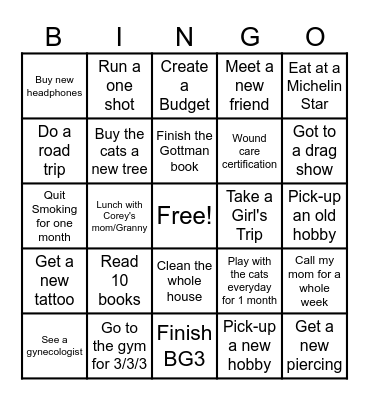 2025 Bingo Card