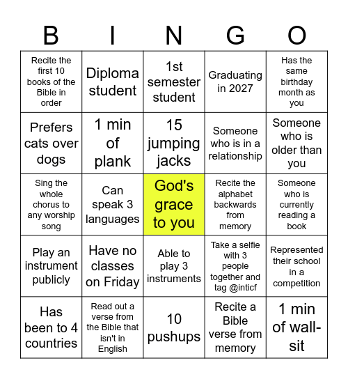 ICF Launch! Bingo Card