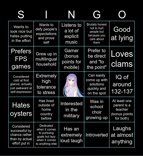 (Momoka) Sumi Bingo Card