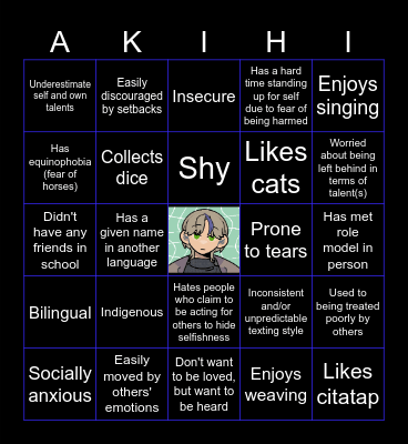 Akihi Morueran Bingo Card