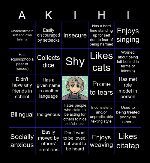 Akihi Morueran Bingo Card