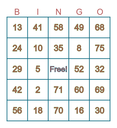 ALEXA SEXY Bingo Card