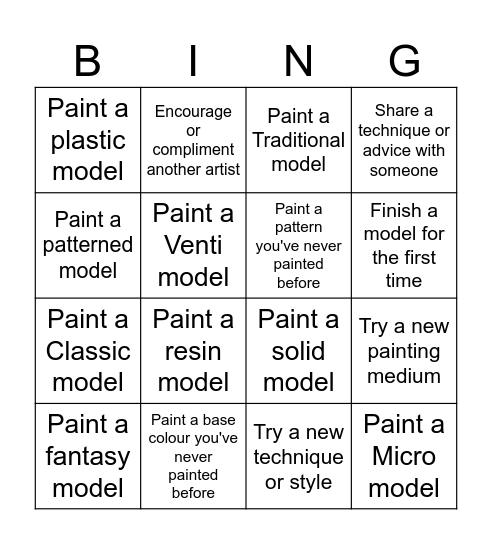 NaMoPaiMo Personal Challenge Bingo Card