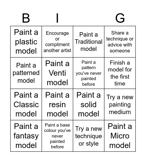 NaMoPaiMo Personal Challenge Bingo Card