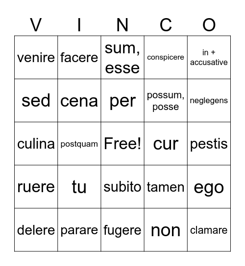 Latin III Midterm 2025 (13) Volubilis et Bregans Bingo Card